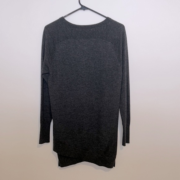 Autumn Cashmere Dark Gray 100% Cashmere Crew Sweater Cross Back - Picture 3 of 6